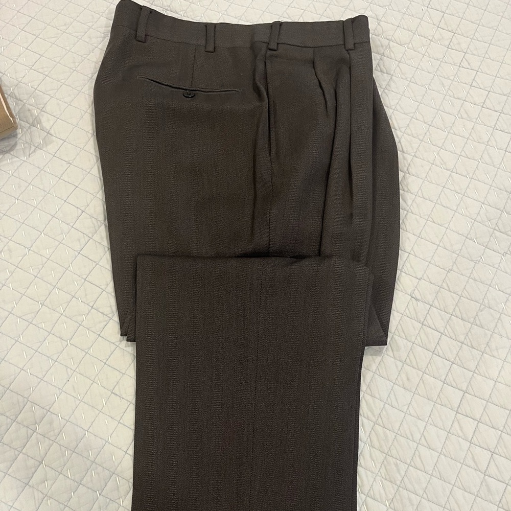 Brooks Brothers Gray Dress Pants with Classic Pleats